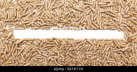 Telaio realizzato con biocarburanti alternativi da segatura pellet di legno. Foto Stock