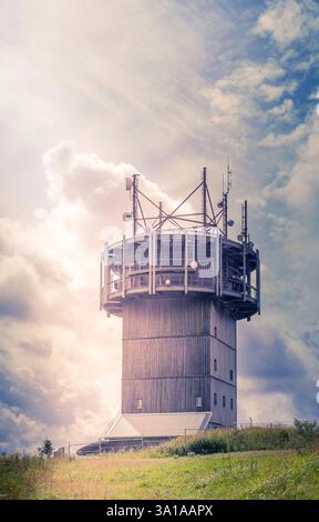 Torre radio sullo Schneekopf, Turingia Foto Stock