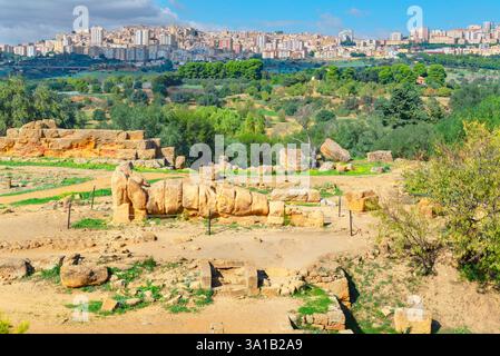 Statua di Telamone, Valle dei Templi, Agrigento, Sicilia, Italia Foto Stock