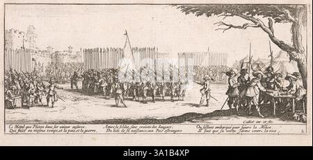 L'Enrolement des Troupes (Enrolement des Troupes), 1633. Foto Stock