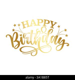 Happy Birthday - topper per l'anniversario o la festa del vivaio. Ragazza di compleanno. Ottimo per la torta, ottimo per la prenotazione di rottami, poster, tessuti, regali, regali Illustrazione Vettoriale