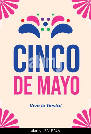 Poster illustrativo cinco de mayo dal design vivace e unico Illustrazione Vettoriale