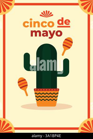 Poster di design per l'evento cinco de mayo Illustrazione Vettoriale