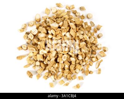 La radice del ginseng su sfondo bianco Foto Stock