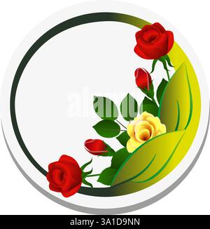 Rose in cerchio. Illustrazione Vettoriale