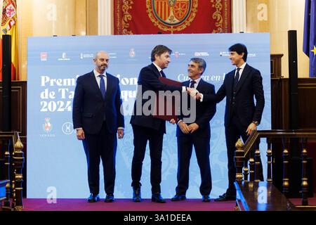 Madrid, 03/03/2025. 2024 National Bullfighting Award al regista Albert Serra al Senato. Foto: Isabel Permuy. ARCHDC. Crediti: Album / Archivo ABC / Isabel B. Permuy Foto Stock