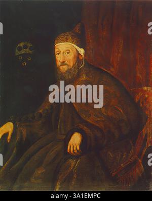 TINTORETTO (B. 1518, Venezia, d. 1594, Venezia) Ritratto del doge Pietro Loredano c. 1570 olio su tela, 127 x 100 cm Museo di Belle Arti, Budapest Pietro Loredano fu il doge della Repubblica di Venezia tra il 1567 e il 70. Tintoretto, come pittore ufficiale della repubblica, fece un ritratto dei dogi dal 1559. Dipinse diversi ritratti del Doge Loredano, i migliori due furono distrutti dall'incendio del Palazzo Ducale nel 1577. Le altre oicture si trovano in vari musei. Il ritratto a Budapest è senza dubbio opera di Tintoretto con qualche contributo del suo lavoro Foto Stock