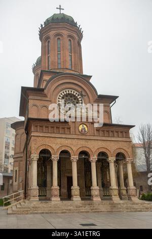 Facciata della chiesa del monastero di Antim a Bucarest, Romania. Foto Stock
