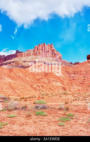 The Castle Rock Formation, Capitol Reef National Park, Utah, USA, Nord America Foto Stock