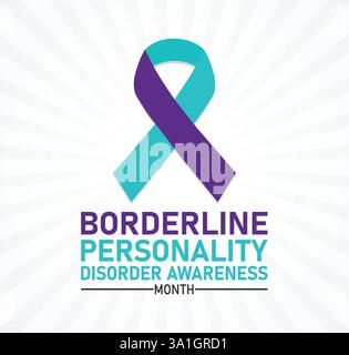 Borderline Personality Disorder Awareness Month – Mental Health, Support & Resources Illustrazione Vettoriale
