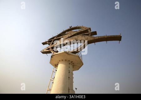 Logo dell'edificio Air India a Nariman Point, Bombay Mumbai, Maharashtra, India, Asia Foto Stock