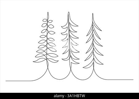 Un set di disegni a linea continua di mignolo, design a bacca di holly. Simbolo di Natale per biglietti d'auguri, adesivi, poster, stampe, striscioni, inviti Illustrazione Vettoriale