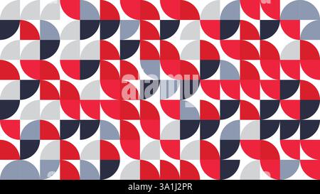 Pattern Bauhuas geometrico, retro, colorato, sfondo geometrico, motivo geometrico senza cuciture, texture moderna, colori vintage, colorato Illustrazione Vettoriale