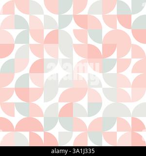 Motivo Bauhuas geometrico rosa, retro, colorato, sfondo geometrico, motivo geometrico senza cuciture, texture moderna, colori vintage, colorato Illustrazione Vettoriale