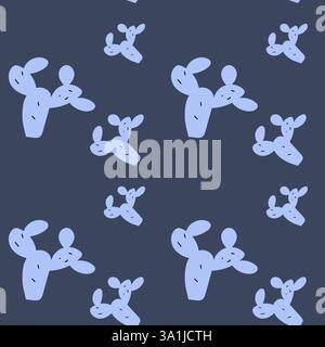 Design con motivo di cactus da cowboy infantile per tessuti e artigianato. Illustrazione Vettoriale