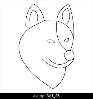 Disegno grafico continuo di un animale domestico e icona del cane semplice illustrazione vettoriale della silhouette Illustrazione Vettoriale
