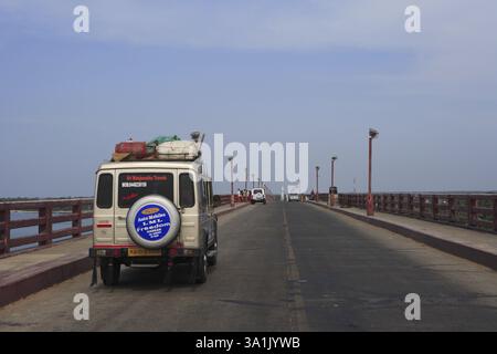 Ponte Indira Gandhi, piccola isola di Rameswaram nel Golfo di Mannar, Tamil Nadu, India, Asia Foto Stock
