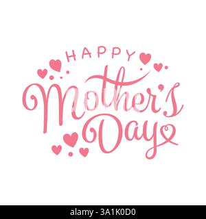 Lettering Happy Mother's Day Illustrazione Vettoriale