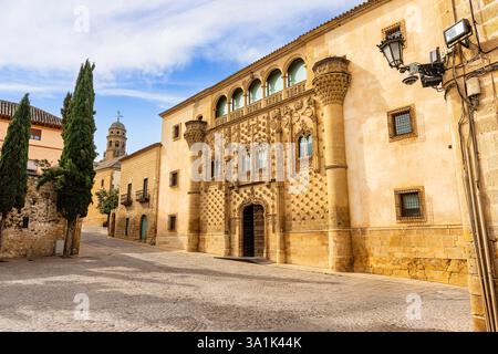 Facciata dell'Università di Baeza, patrimonio dell'umanità, Andalusia. Foto Stock