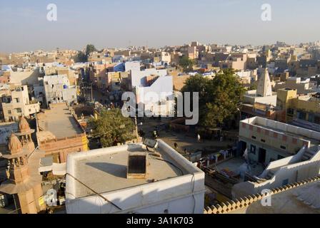 Vista dall'alto di Bikaner, regione di Shekhawati, Rajasthan, India, Asia Foto Stock