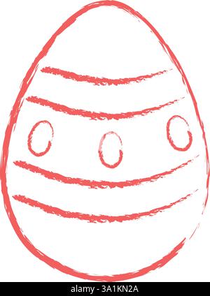 Uovo di Pasqua disegnato a mano Illustrazione Vettoriale