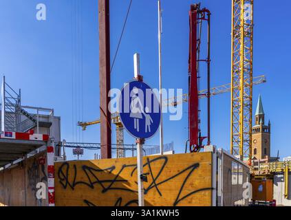 Cantiere Neue Nationalgalerie, Museo del XX secolo, Potsdamer Strasse, Berlino, Germania, Europa Foto Stock