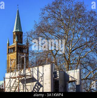Cantiere Neue Nationalgalerie, Museo del XX secolo, Potsdamer Strasse, Berlino, Germania, Europa Foto Stock