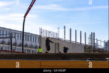 Cantiere Neue Nationalgalerie, Museo del XX secolo, Potsdamer Strasse, Berlino, Germania, Europa Foto Stock
