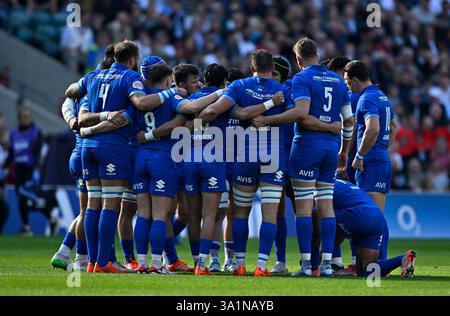 Twickenham, Regno Unito. 9 marzo 2025. Premiership Rugby. Harlequins V Leicester Tigers. Stadio Allianz. Twickenham. L'Italyhuddle durante la partita di rugby England V Italy Guinness Mens 6 Nations all'Allianz Stadium di Londra, Regno Unito. Crediti: Sport in foto/Alamy Live News Foto Stock