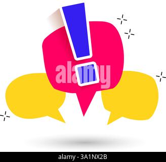 Un quadrato con cerchio e le risposte a loro. Il concetto di domande frequenti. Illustrazione Vettoriale