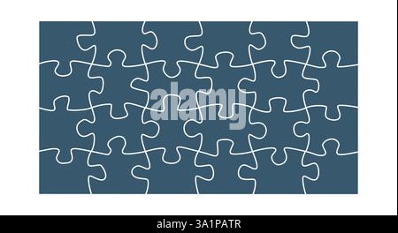 Set di pezzi di puzzle. Puzzle con 24 pezzi. Modello puzzle. Illustrazione Vettoriale