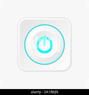 Pulsante di avvio circolare e pulsante di accensione Illustrazione Vettoriale