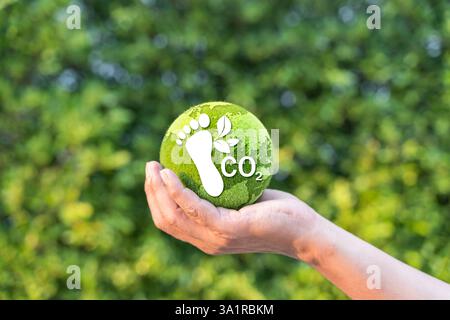 Riduzione delle emissioni di carbonio. Attività ecologiche da energie rinnovabili. Riduzione delle emissioni di CO2. Emissioni di gas a effetto serra per settore. Ambiente e. Foto Stock
