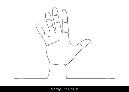 Disegno continuo su una linea di gesti della mano umana che disegnano un'illustrazione grafica vettoriale Illustrazione Vettoriale