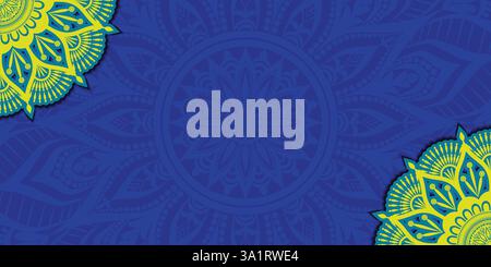 Sfondo decorativo di lusso con motivi arabeschi dorati, elemento di invito, poster di meditazione, yoga, matrimonio, copertina del libro, copertina, Illustrazione Vettoriale