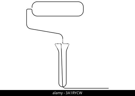 Disegno grafico continuo su una sola linea degli strumenti per la giornata del lavoro Concept Concept Vector Illustrazione Vettoriale