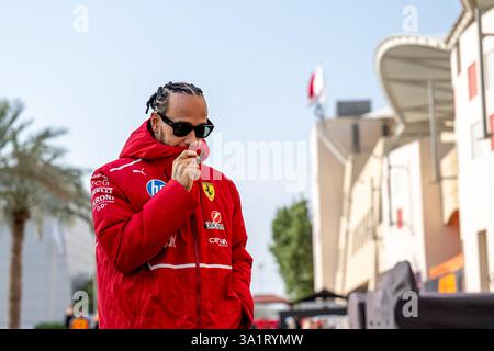 CIRCUITO INTERNAZIONALE DEL BAHRAIN, BAHRAIN - FEBBRAIO 26: Lewis Hamilton, Ferrari SF-25 dal Regno Unito durante i test del Bahrain al Bahrain International Circuit mercoledì 26 febbraio 2025 a Sakhir, Bahrain (foto di Michael Potts/BSR Agency) Foto Stock