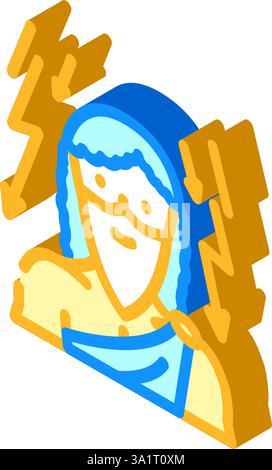 zeus greco dio mitologia isometrica icona vettoriale illustrazione Illustrazione Vettoriale