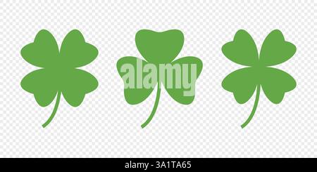 Insieme di icone vettoriali Clover Leaves Illustrazione Vettoriale