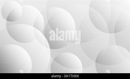 sfondo grigio cerchio bianco grafico astratto . Lo sfondo astratto geometrico bianco si sovrappone a uno spazio luminoso con decorazioni effetto linee. Moderno Foto Stock