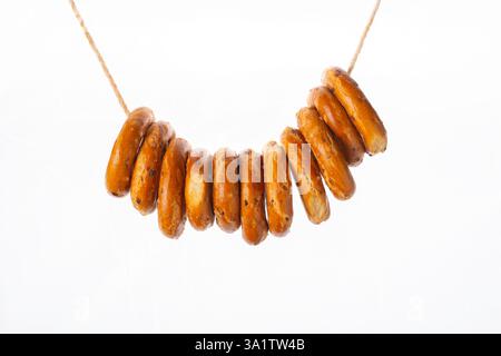 Prodotti da forno tradizionali dell'Europa orientale e dell'Asia. Bublik, bagel, Pretzels, Baronkos e pasticceria natalizia. 20 Foto Stock