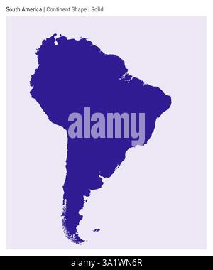 Sud America. Semplice mappa vettoriale. Forma del continente. Stile solido. Confine del Sud America. Illustrazione vettoriale. Illustrazione Vettoriale