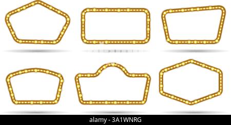 Lampadine d'epoca con telai vuoti Illustrazione Vettoriale