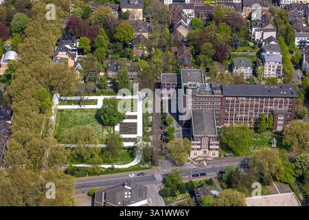 Vista aerea, municipio di Oberhausen con area verde Grillopark, Marienviertel, Oberhausen, regione della Ruhr, Renania settentrionale-Vestfalia, tedesco Foto Stock