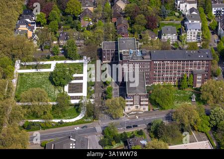 Vista aerea, municipio di Oberhausen con area verde Grillopark, Marienviertel, Oberhausen, regione della Ruhr, Renania settentrionale-Vestfalia, tedesco Foto Stock