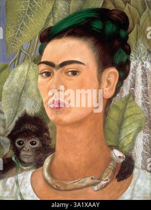 Autoritratto con scimmia - Frida Kahlo Foto Stock