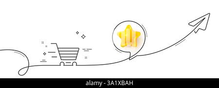Icona riga servizio di consegna. Cartello del carrello. Linea continua con il piano. Vettore Illustrazione Vettoriale