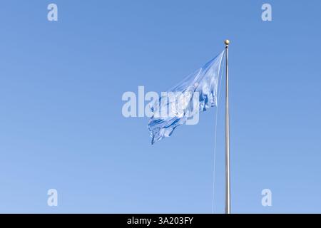 New York, Stati Uniti. 10 marzo 2025. Flag della sede delle Nazioni Unite a New York, Stati Uniti, questo lunedì, 03/10/2025 credito: Brazil Photo Press/Alamy Live News Foto Stock