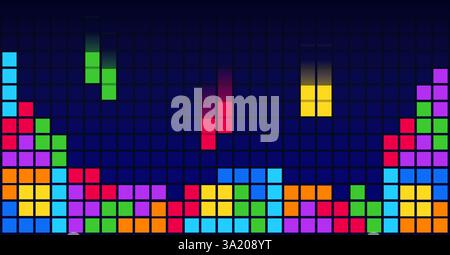 Brick Blocks Puzzle Game modello di sfondo Illustrazione Vettoriale