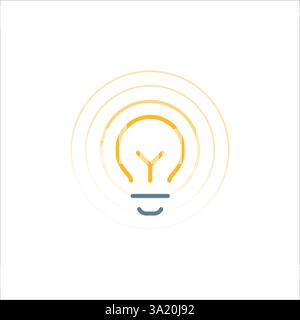 lampadina nera con segno di spunta come icona di suggerimento rapido. tratto piatto lineare tendenza semplice elemento di design logotipo di efficienza moderna isolato su bianco. Stock Illustrazione Vettoriale